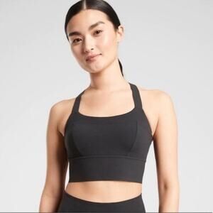 ATHLETA -C Formation Longline Bra Powervita Black Size XS